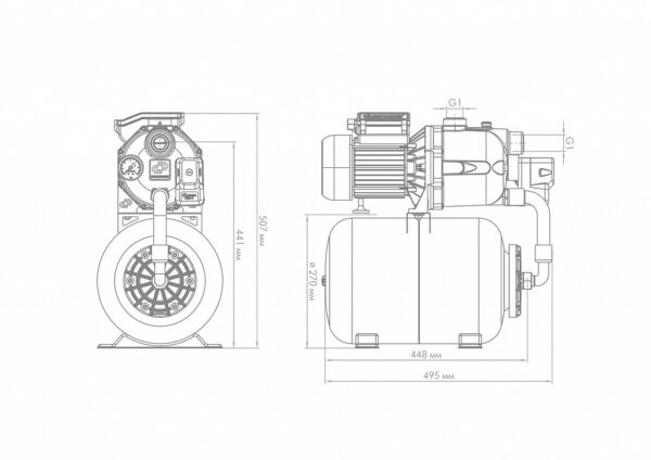Фото 2 - Поверхностные насосы-автоматы «ДЖАМБО» с гидроаккумулятором «ДЖАМБО» 70/50 П-24